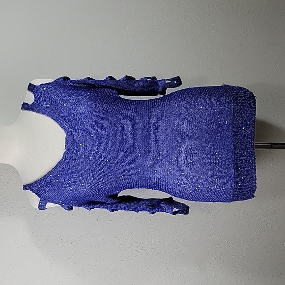 Arden B Sequins Top Size Small Blue - Picture 1 of 7